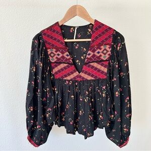 Free People Embroidered Top